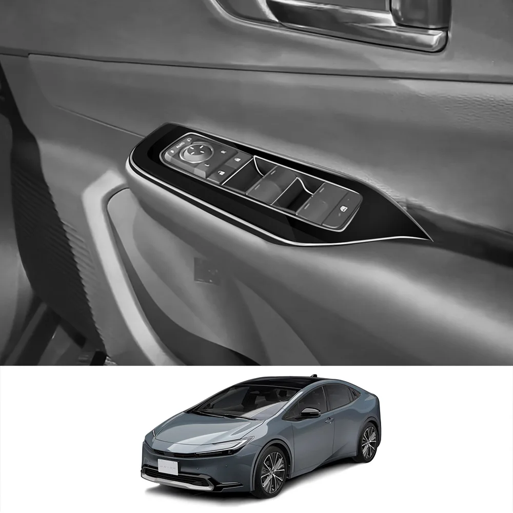 

RHD For Toyota Prius 60 Series 2023 2024 Interior Car Carbon Fiber Window Glass Lift Button Switch Cover Trim Door Armrest Panel