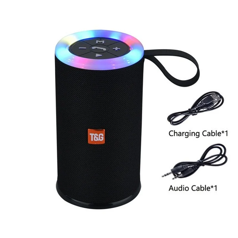 

TG512 LED Speaker Portable Outdoor Loudspeaker Wireless Mini Column 3D Stereo Music Surround Speaker Support FM TF Card