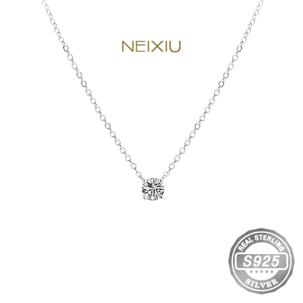 

Женское колье из серебра 925 пробы, с фианитами, 3/4/5 мм