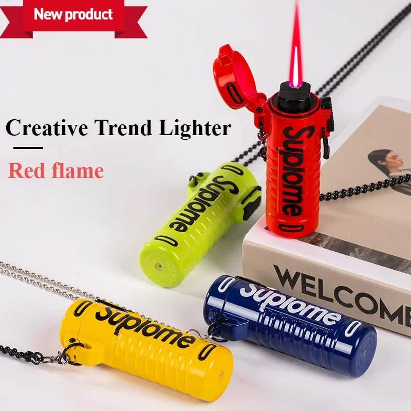 Модная цепная газовая зажигалка уличная водонепроницаемая ветрозащитная