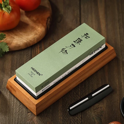 Точилка для кухонных ножей HEZHEN, шлифовальный камень, алмазная поверхность, точильный камень, кухонный шлифовальный инструмент с направляющим углом
