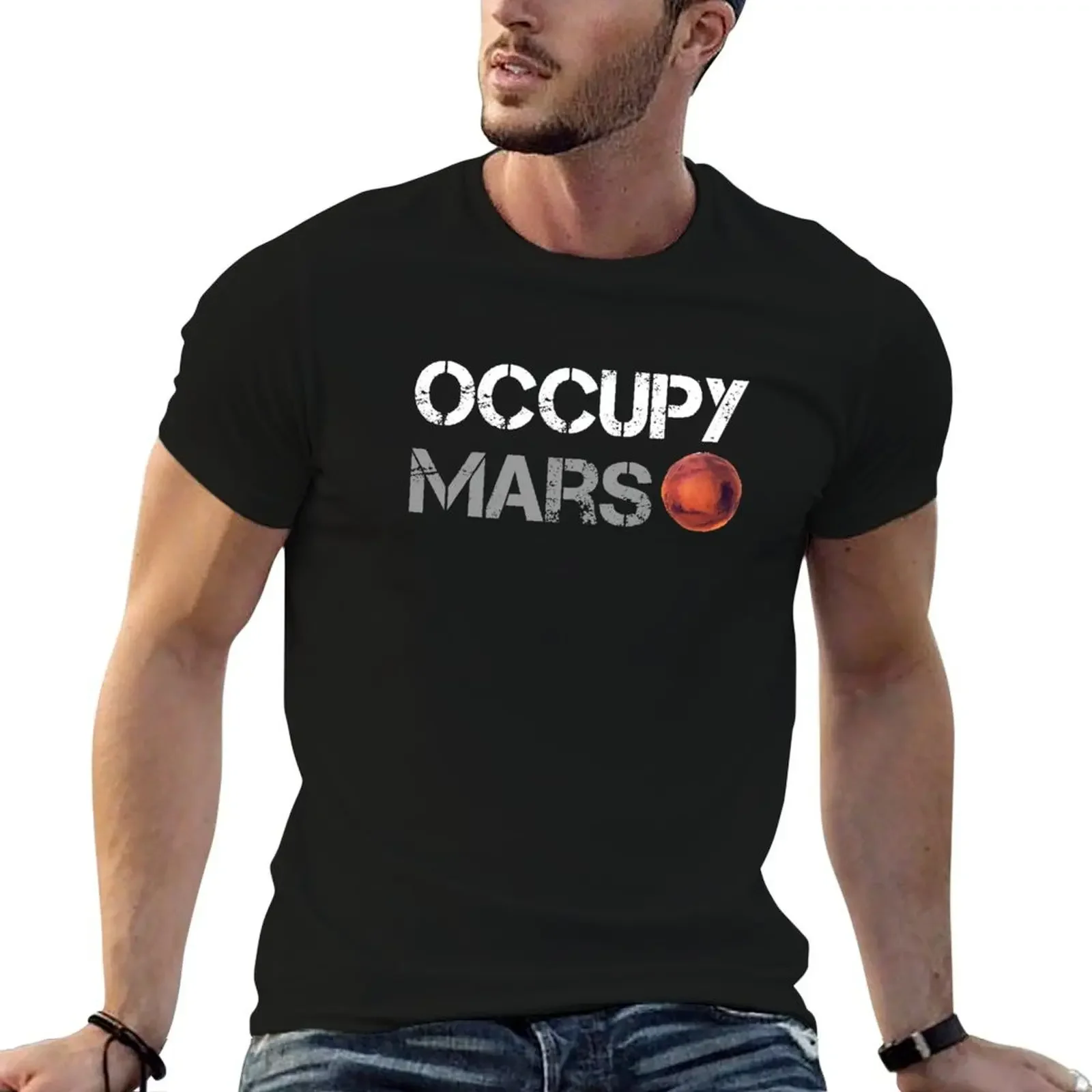 Футболка Occupy Mars мешковатые рубашки футболки с баскетбольным рисунком