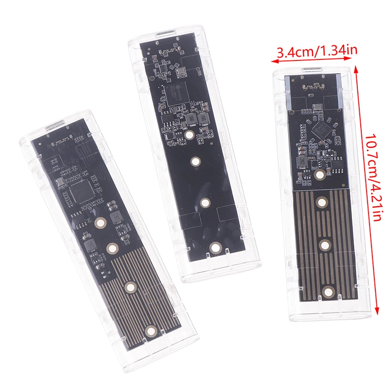 Корпус M.2 NVME поддерживает PCIe/NGFF SATA/двухпротокол SSD USB Type C 10 Гбит/с M2 Прозрачный