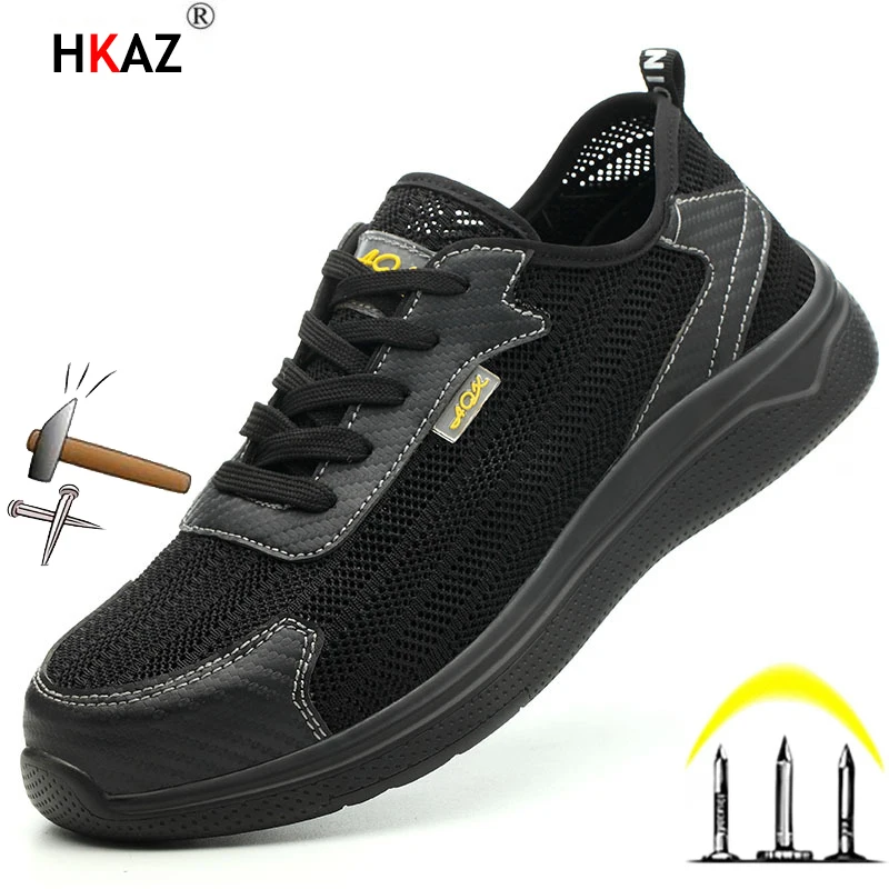 

Breathable Women Men Anti-Puncture Work Shoes Lightweight Soft Working Boots Safety Shoes Portable LBX008