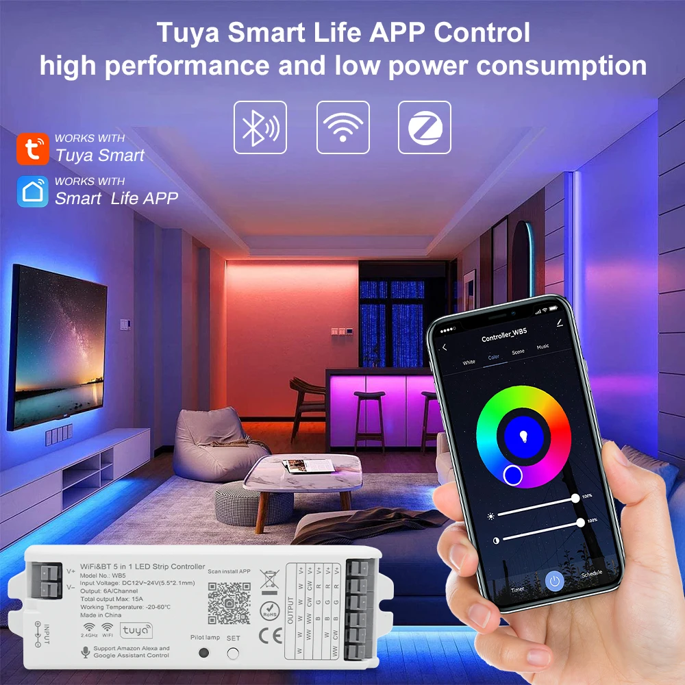 Умный контроллер Zigbee Wi-Fi для светодиодной ленты 2 4 ГГц