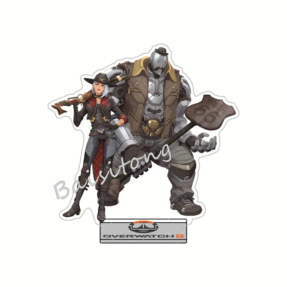 Фото Игра Overwatch 2 15 см акриловая подставка Anna/grim Reaper/Genji/Reinhardt настольное украшение ювелирные изделия элегантные милые игрушки подарки №2