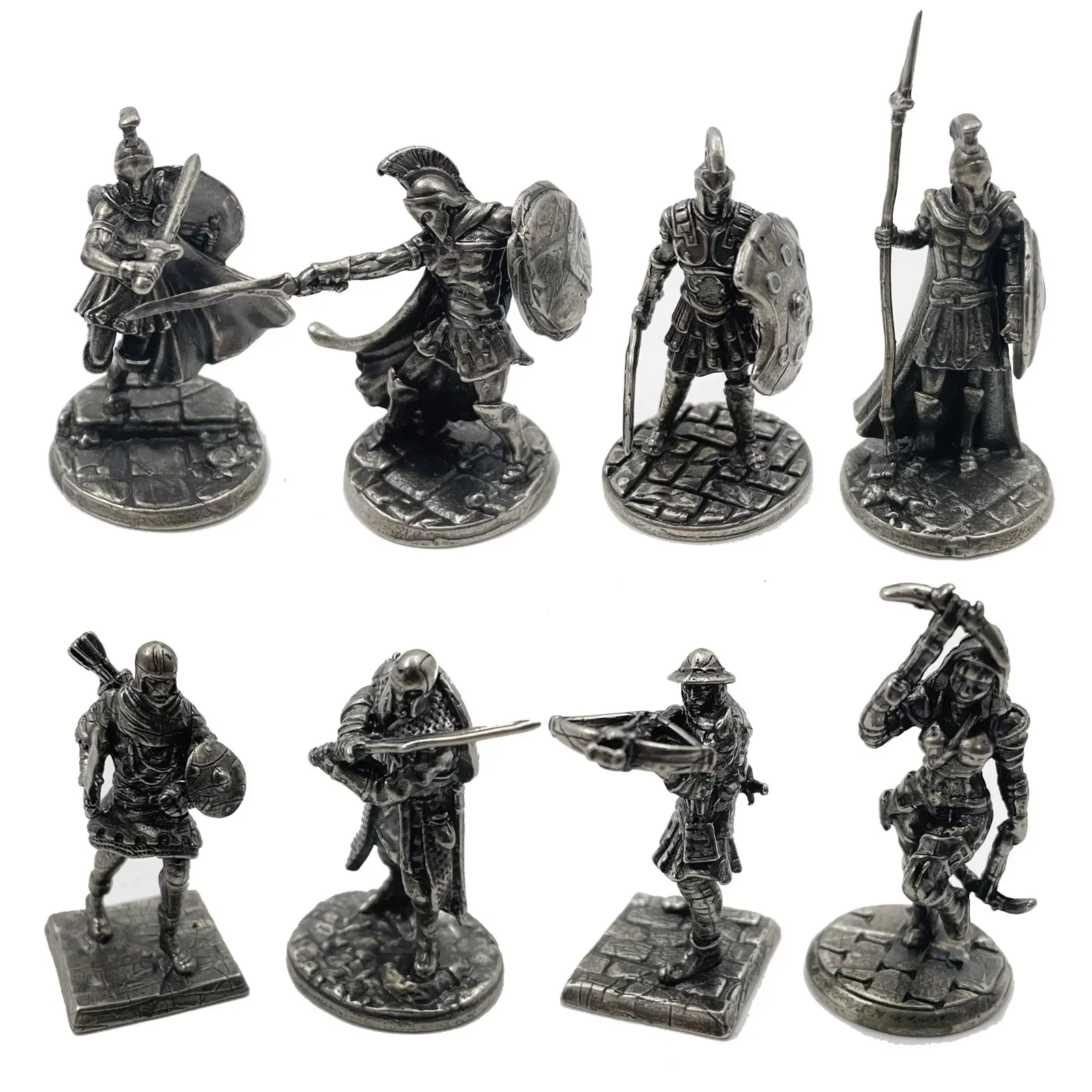 

Ancient Spartan Rome Soliders Figurines Miniatures Vintage Metal Soldiers Model Statue Desktop Ornament Gift