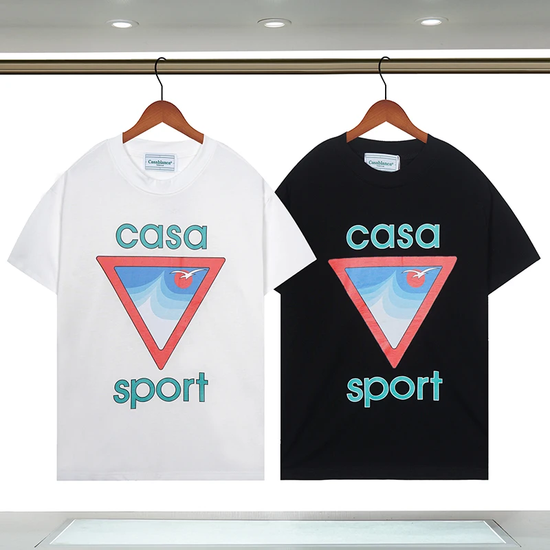 

Harajuku 23SS Summer New Casablanca Letter Printing Logo T Shirt High Quality Men Women Cotton Casual Fashion T Shirt