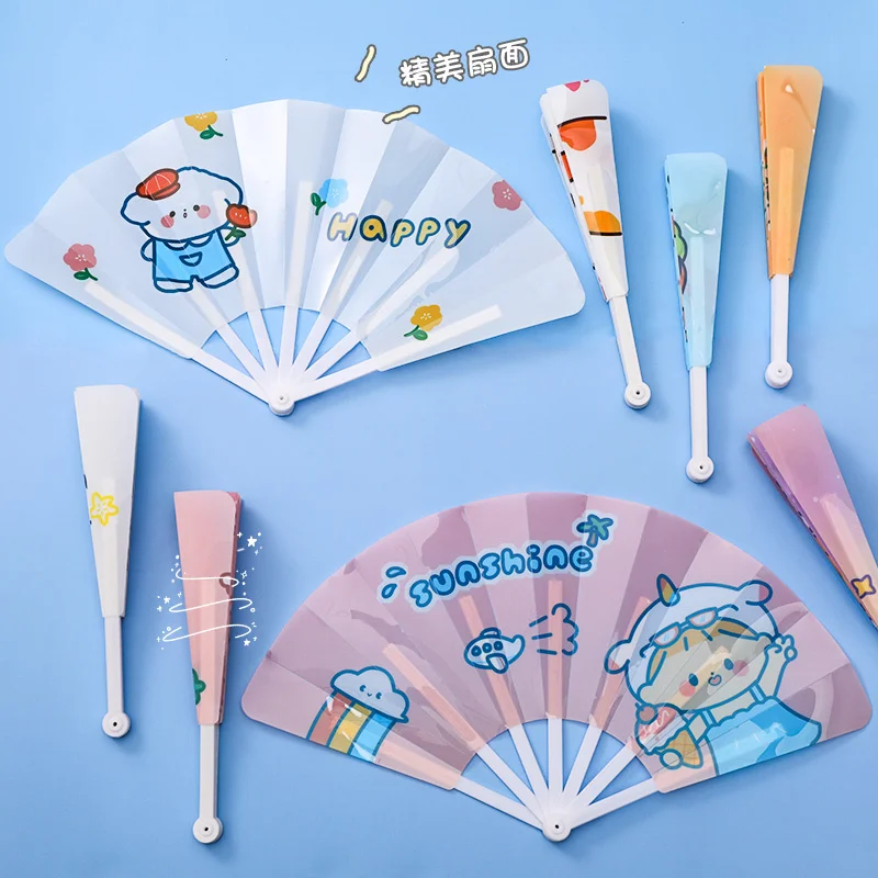 

fan Cartoon summer easy to open and close folding fan men and women portable small fan mini group fan plastic fan