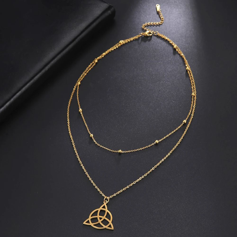 Кулон Lucktune Triquetra Witch Knot ожерелье из нержавеющей стали ирландский кельтский брикет