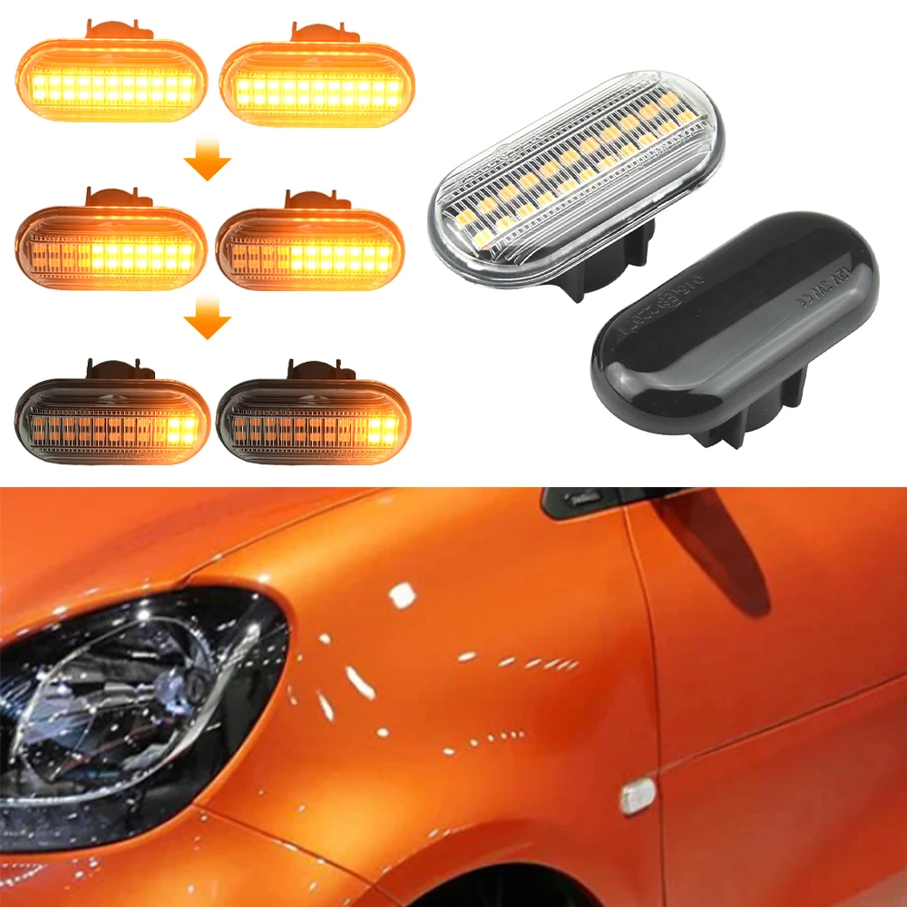 

2x светодиодные динамические поворотники, боковые габаритные огни для Renault Clio Trafic Kangoo Twigo Dacia Logan, Duster Nissan Interstar Primastar