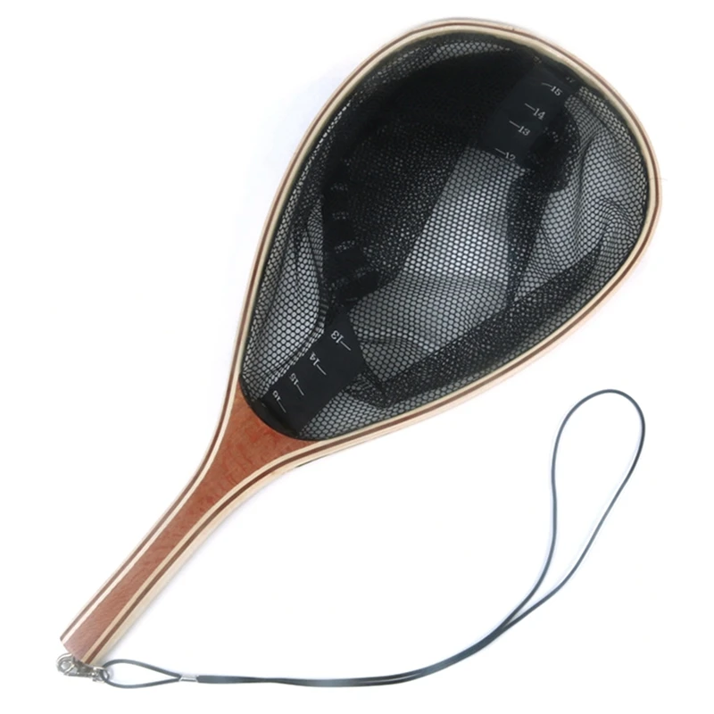 

New Hot Fishing Landing Net Wooden Handle Fly Trout Net Mesh Catcher Collapsible Fishing Tools Portable Landing Dip Net FL-16