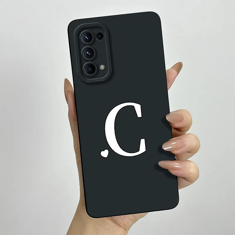 Фото For OPPO Find X3 Lite Case Oppo Find X3 Lite Phone Case oppo reno5 CPH2145 Luxury Letters Square ShockProof Silicone Back Cover №3