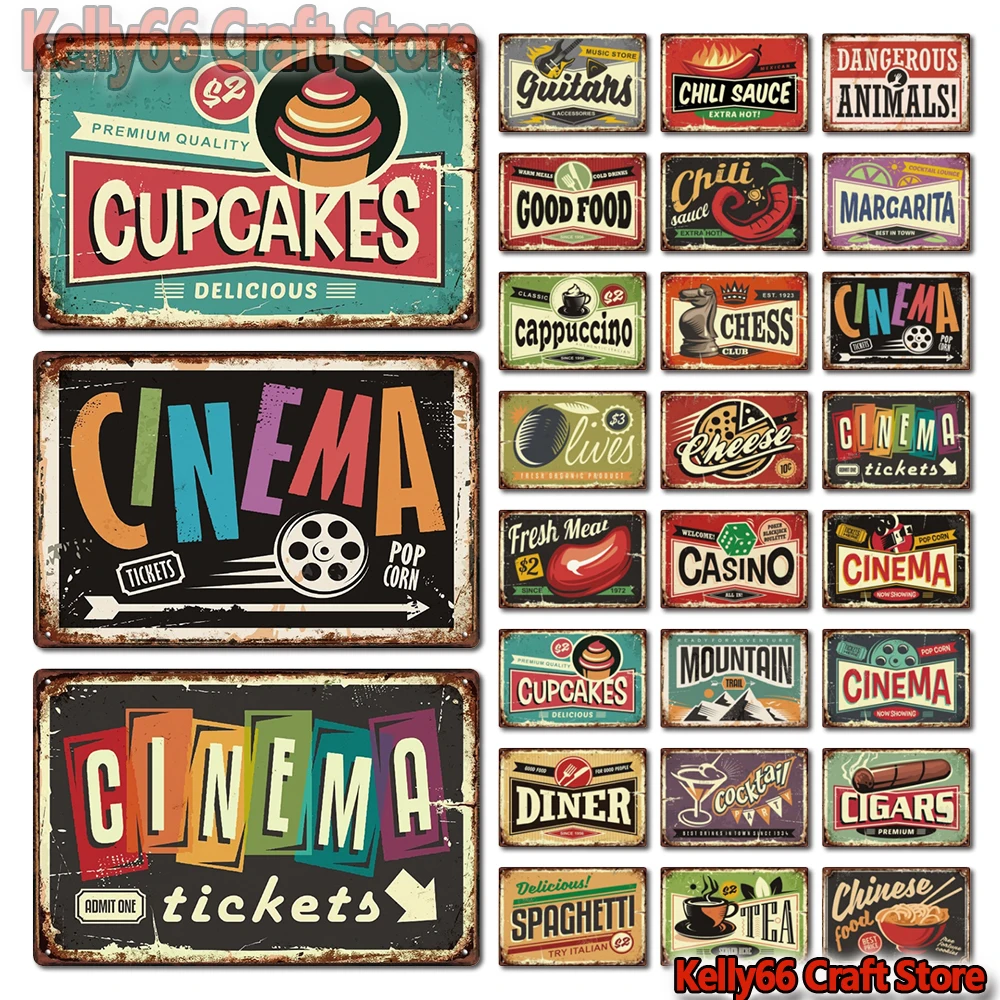 

[ Kelly66 ] Fresh Cinema Cupcake Cheese Good Food Tin Poster Metal Sign Sport Bar Decor Wall Art Painting 20*30 CM LA-58