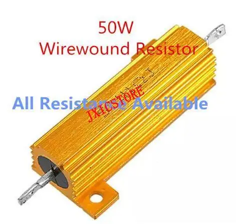 

Новинка 50 Вт 22R 25R 27R 33R 47R 220R 500R 1KR алюминиевый мощный металлический корпус чехол проволочный резистор 22 27 33 47 220 500 1K Ом 50 Вт 5%