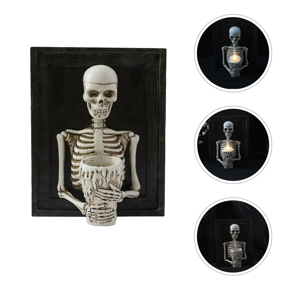 

Gothic Resin Candlestick Spooky Tealight Holders Figure Candlesticks Dining Table Containers