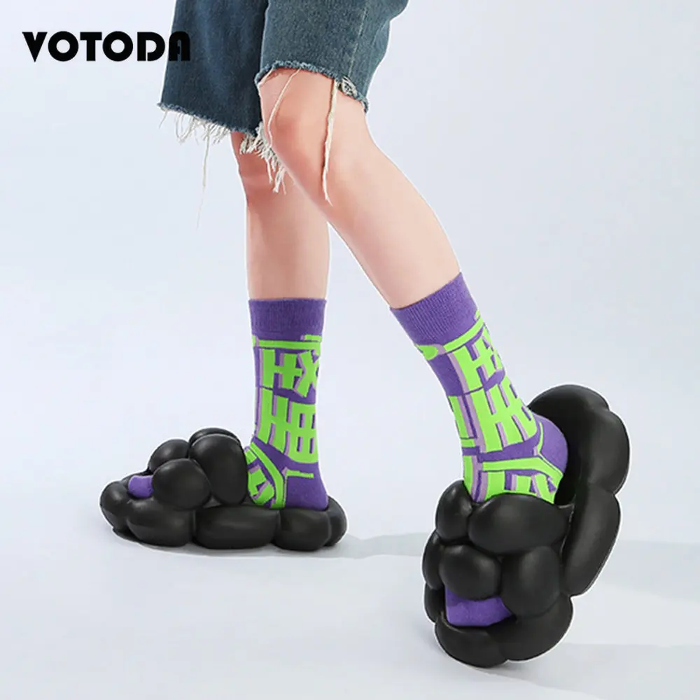 2023 New Platform Bubble Slippers Women Soft EVA Foam Cloud Slides Summer Outdoor Beach Sandals Men Flat Bubble Shoes Flip Flops