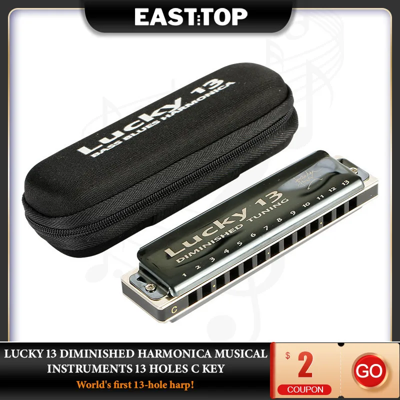 Музыкальные инструменты EASTTOP LUCKY 13 губная гармоника с отверстиями для начинающих
