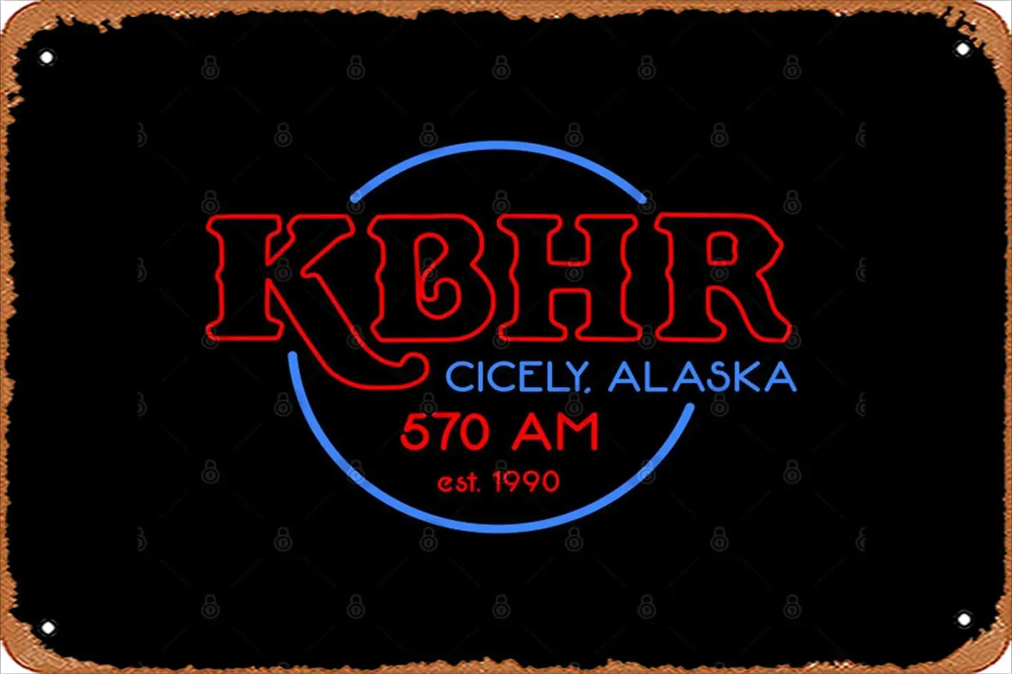 Zuhhgii Ретро жестяная вывеска KBHR Северная экспозиция Винтаж Забавная новинка