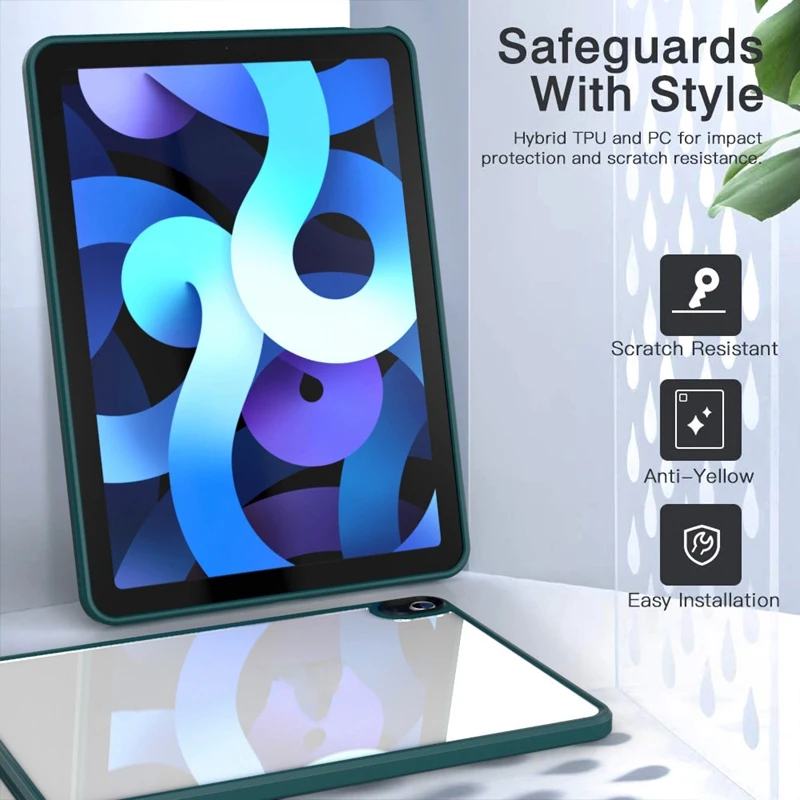 

Прозрачный чехол для Ipad Air 4 10,9 дюйма, защитный чехол с мягкими краями, тонкая легкая задняя крышка для Ipad Air 4 10,9 дюйма