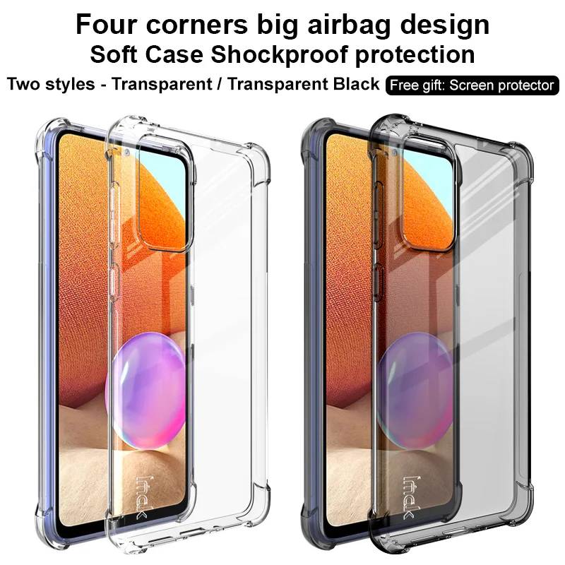 

Imak Для Samsung Galaxy A73 TPU чехол подушка безопасности Противоударная задняя крышка Мягкий силиконовый чехол + защита экрана