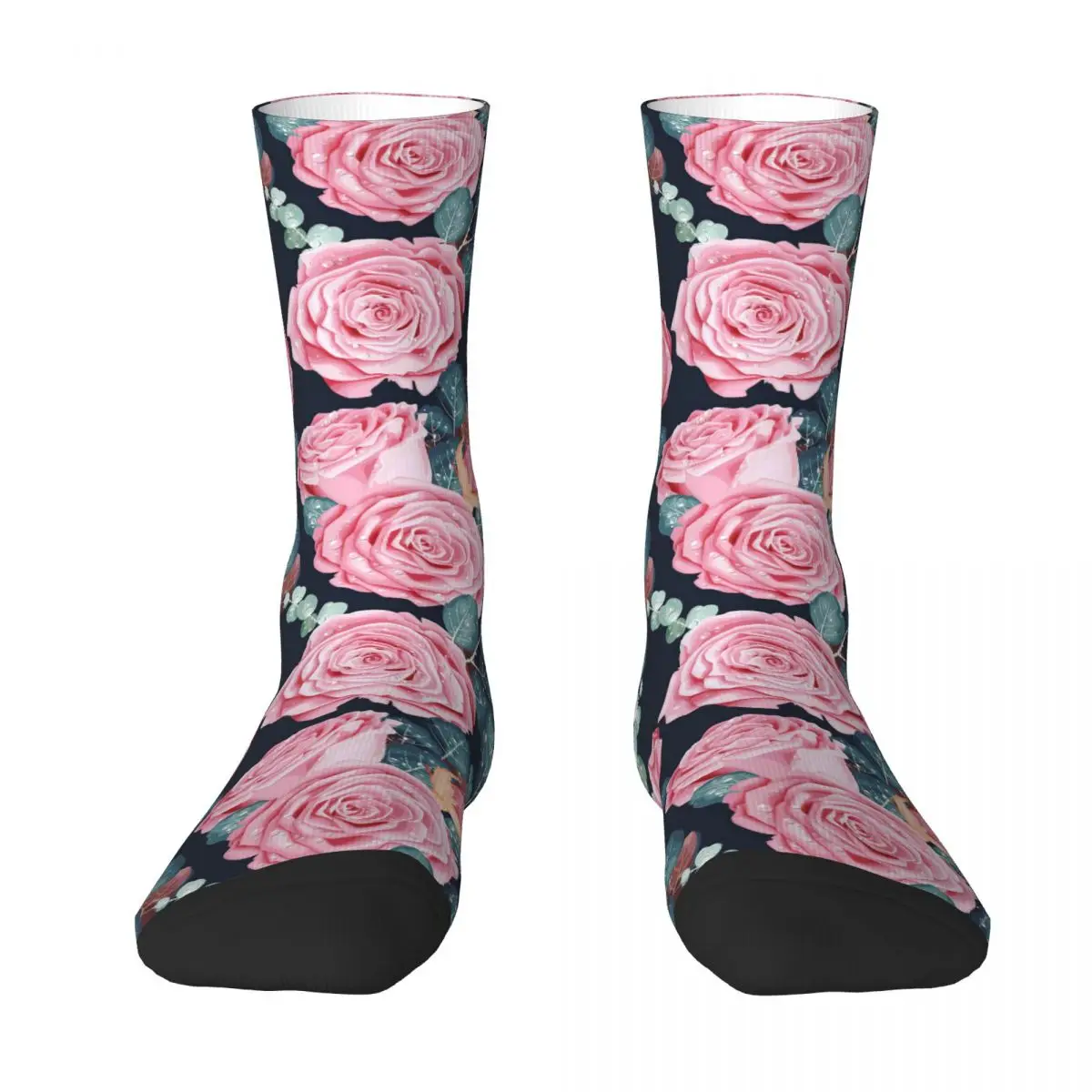 Seamless Pattern With Pink Rose Adult Socks,Unisex socks,men Socks women Socks