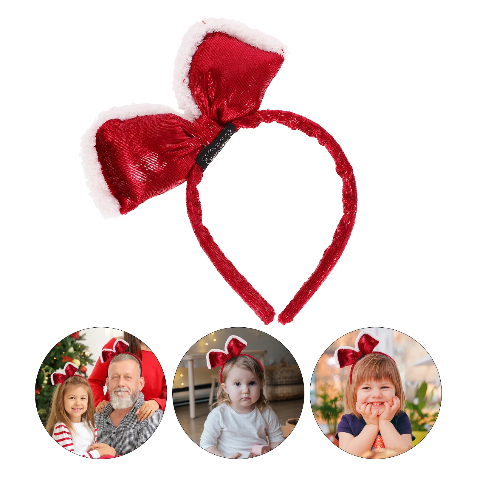 

Christmas Headpiece Women Headband Holiday Headbands Plush Fancy Bow Accessories Adult Hair Ribbon