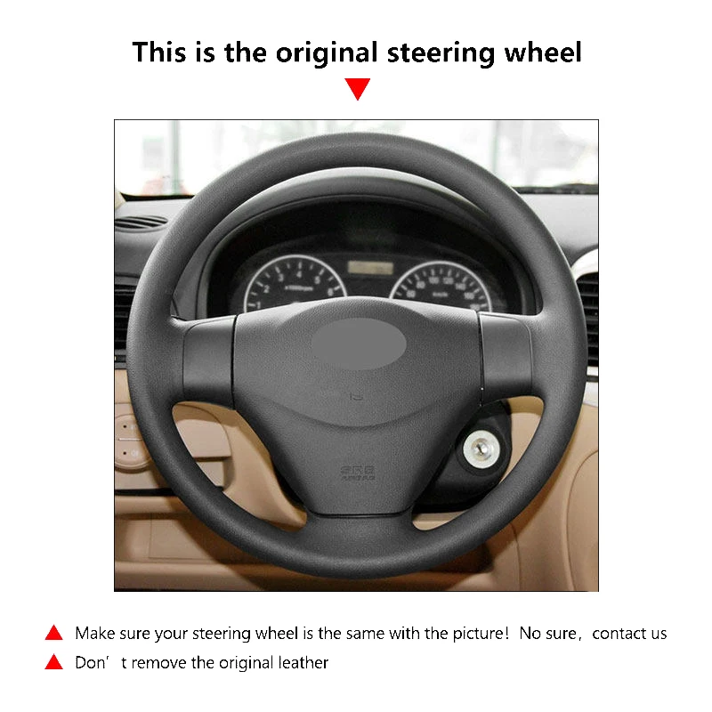 Чехол на руль для Hyundai Accent 2006-2010 2011 Getz 2005 Kia Rio Rio5 2006 2007 2008 2009