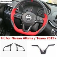 abs carbon fiber steering wheel button frame decor cover trim for nissan altima teana 2019 2022 car accessories interior