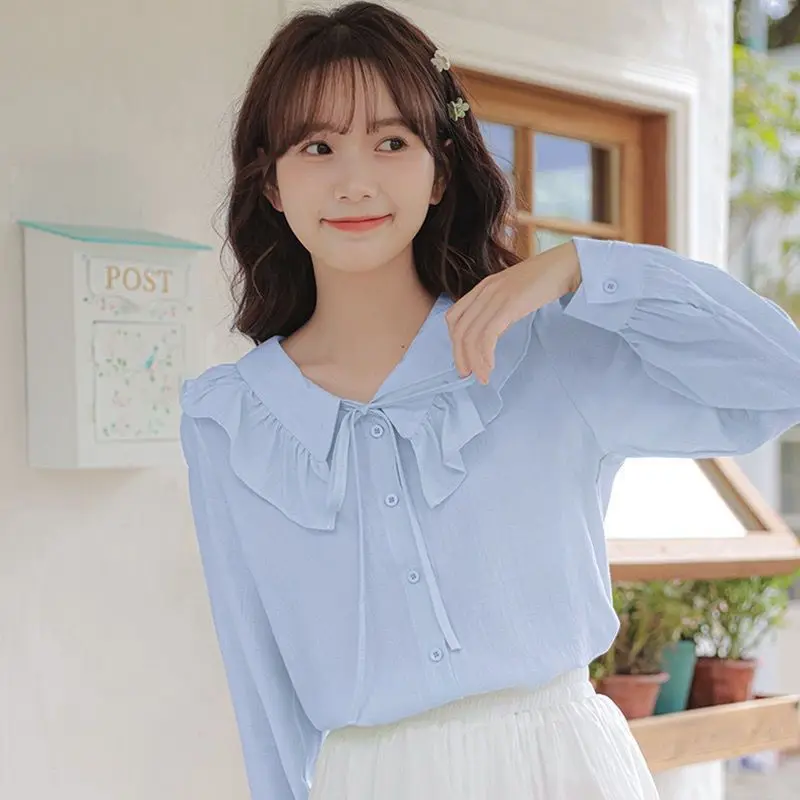 Рубашка женская демисезонная с длинным рукавом и черным грибковым краем