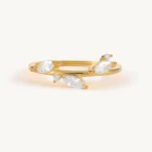 Кольца CANNER S925 золотистого цвета для женщин, роскошные циркониевые благородные трендовые изящные кольца на средний палец для девушек, ювелирные изделия на годовщину