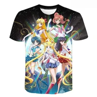 hot sale sailor moon 3d printing t shirt fashion hip hop short sleeve age reducing funny t shirt anime beauty kawaii top