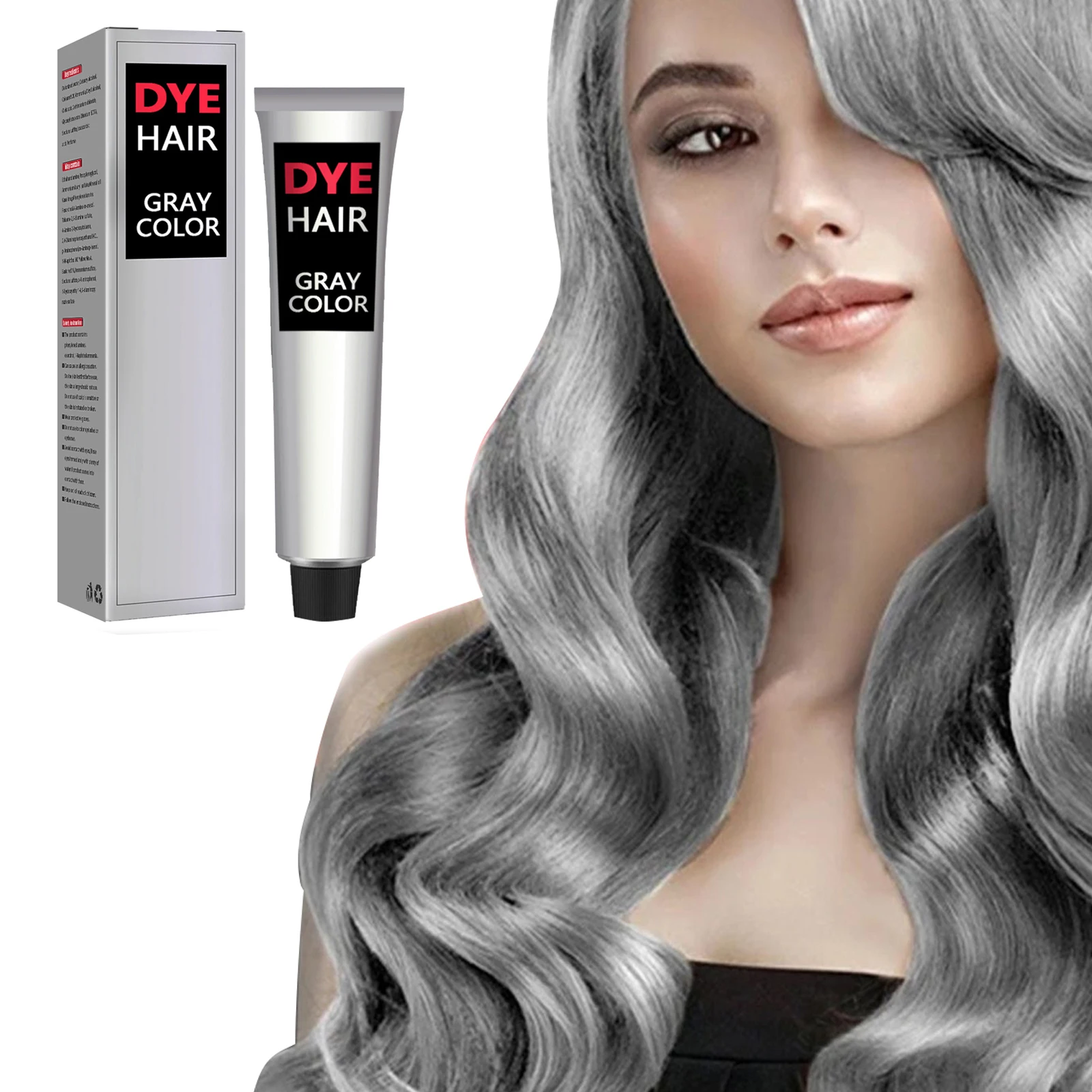 S Punk Style Salon Light Grey Silver Long Last Unisex Styling Root Coverage Hair Dye Cream Hair Color