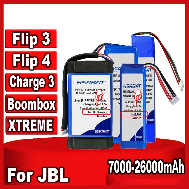 

NEW 7000mAh~26000mAh Top Speaker Battery for JBL Flip 4 Flip4 / Flip 3 Flip3 / XTREME / Boombox / Charge 3