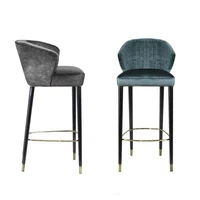 custom luxury fashion custom high chair italian minimalist comfortable modern minimalist bar chair hotel club solid wood high
