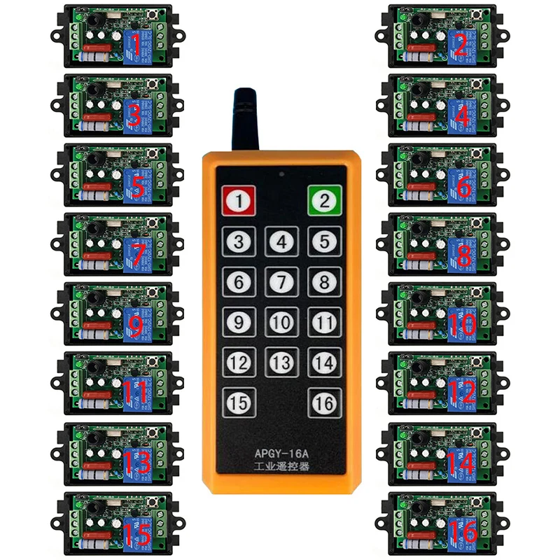 433 МГц 1000 м большой радиус действия переменного тока 220 В 1 канал RF промышленный