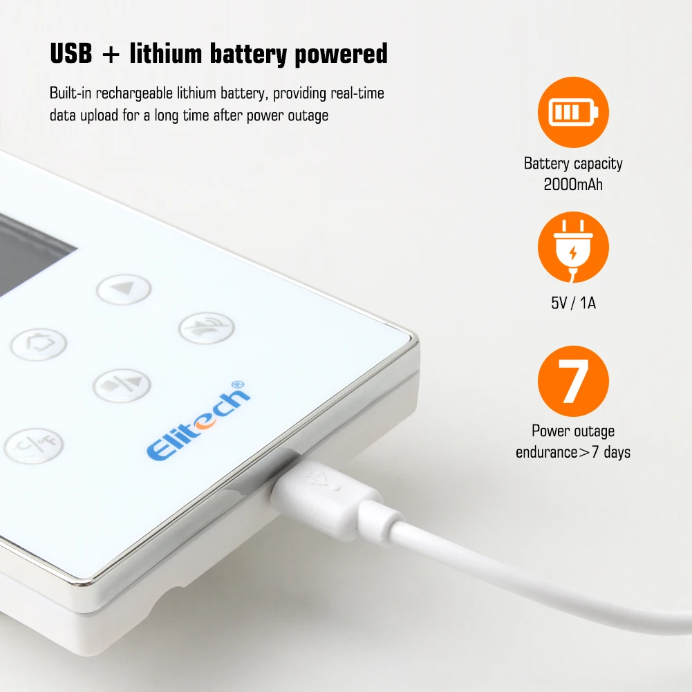 Новейший беспроводной дистанционный монитор Elitech RCW-800WiFi с регистратором данных