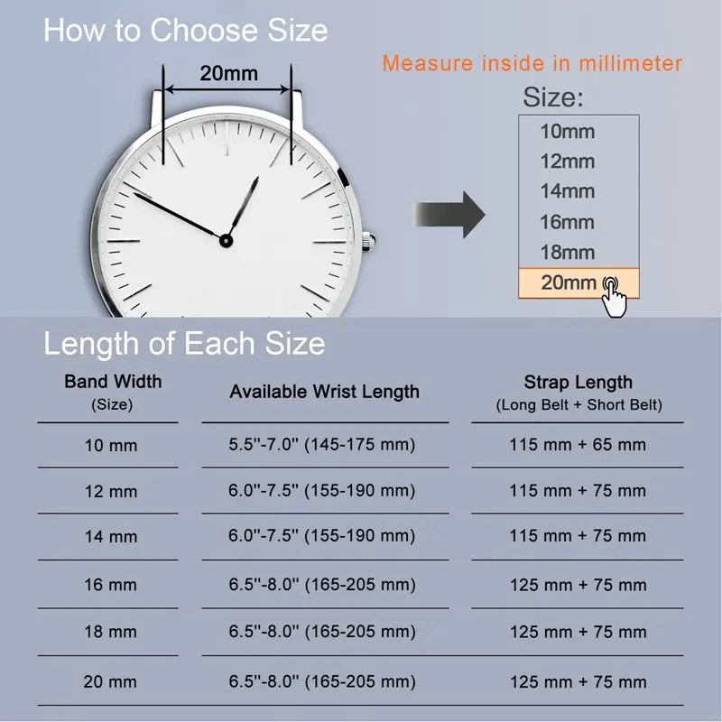 WOCCI Quality Genuine Leather Watch Band Ladies 8mm 10mm 12mm 14mm 16mm 18mm 20mm Watchbands For Women Bracelet Strap Accessorie