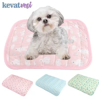 dog cooling mat cartoon cat blanket summer breathable mat for dogs cats washable pet sleeping bed cushion pet car seat cover mat
