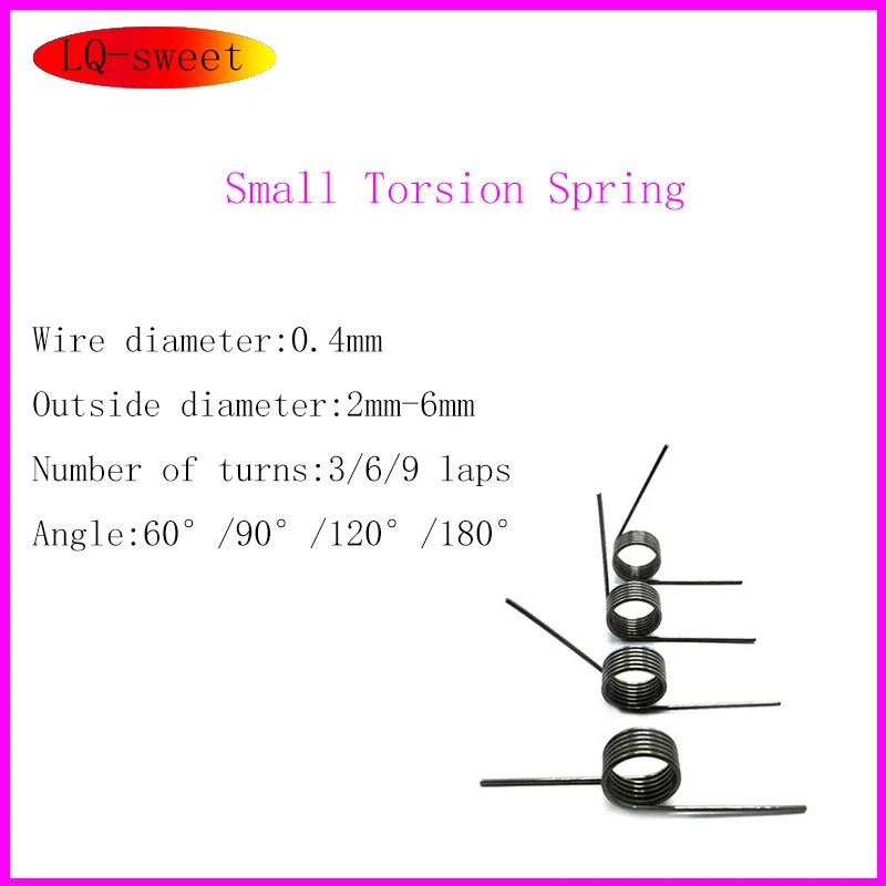 V-spring Torsion Small Torsion Spring Hairpin Spring 180/120/90/60 Degree Torsion Spring Wire Diameter 0.4mm 10PCS