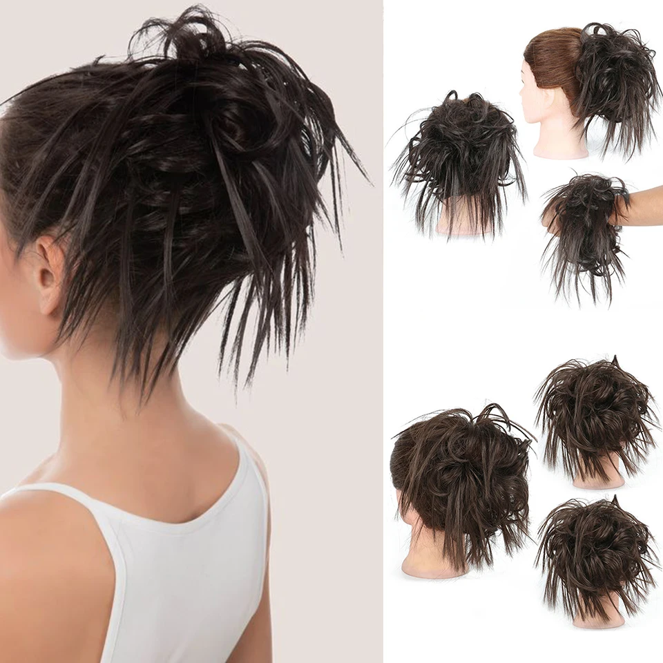 

DIFEI Messy Synthetic Hair Bun Elastic Chignon With Elastic Band Hairpieces For Women Hair Extensions Hairpieces