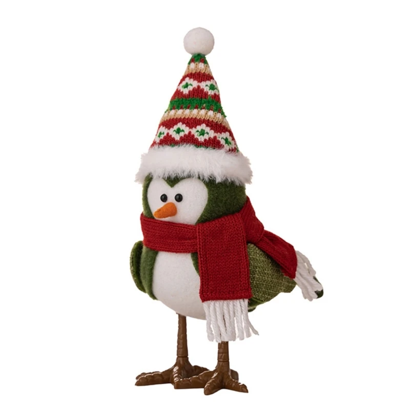 

Lighted Bird Lamp Ornament Christmas Tabletop Plush Decoration Dolls Figures