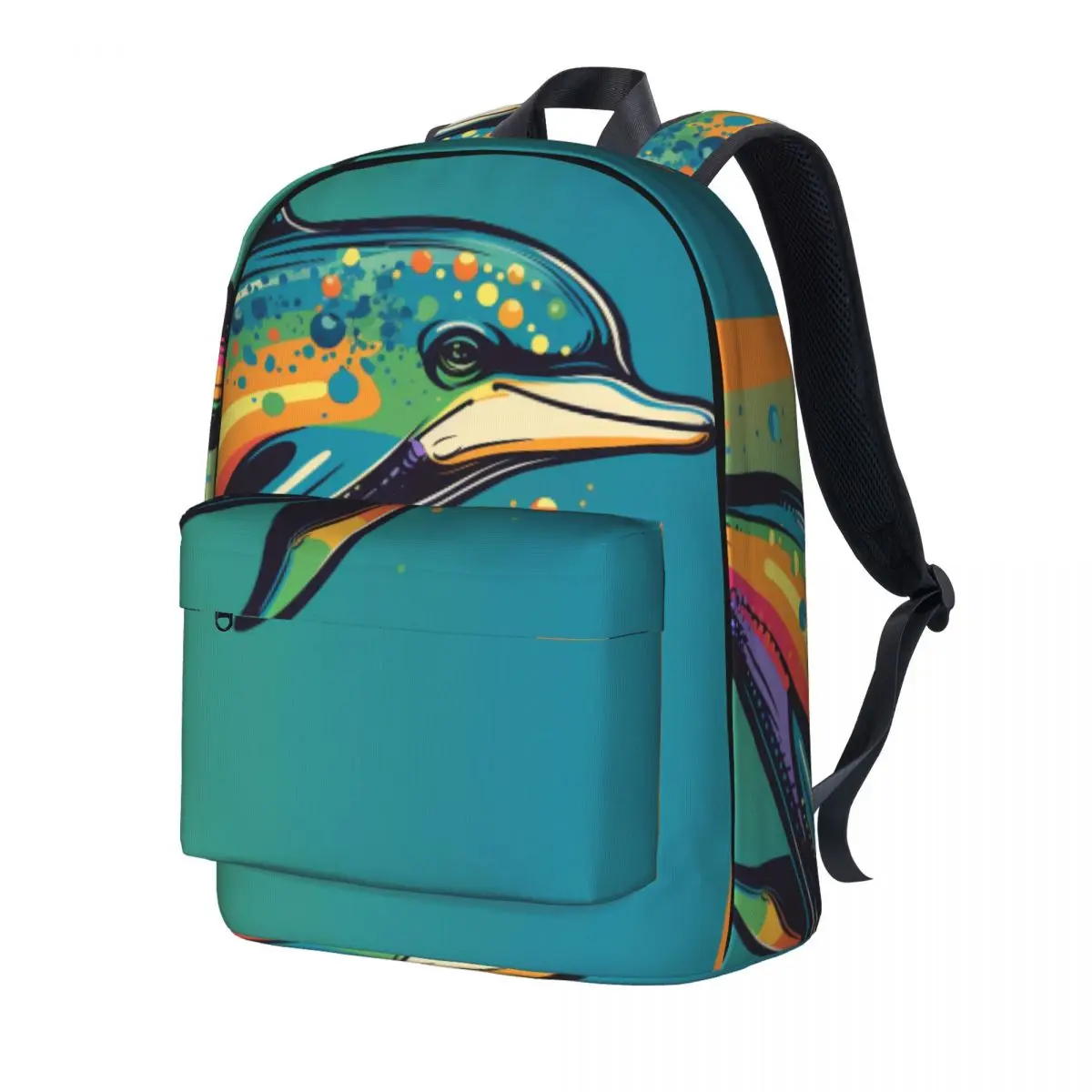 

Dolphin Backpack Multicolored 70s Kawaii Backpacks Teen Outdoor Breathable High School Bags Design Rucksack