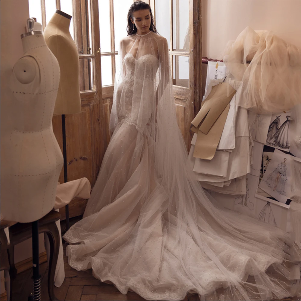 

High Quality Wedding Dresses Sweetheart Zipper Backless Lace Applique Vestido De Noiva Sexy Court Train Trumpet Bride Gowns