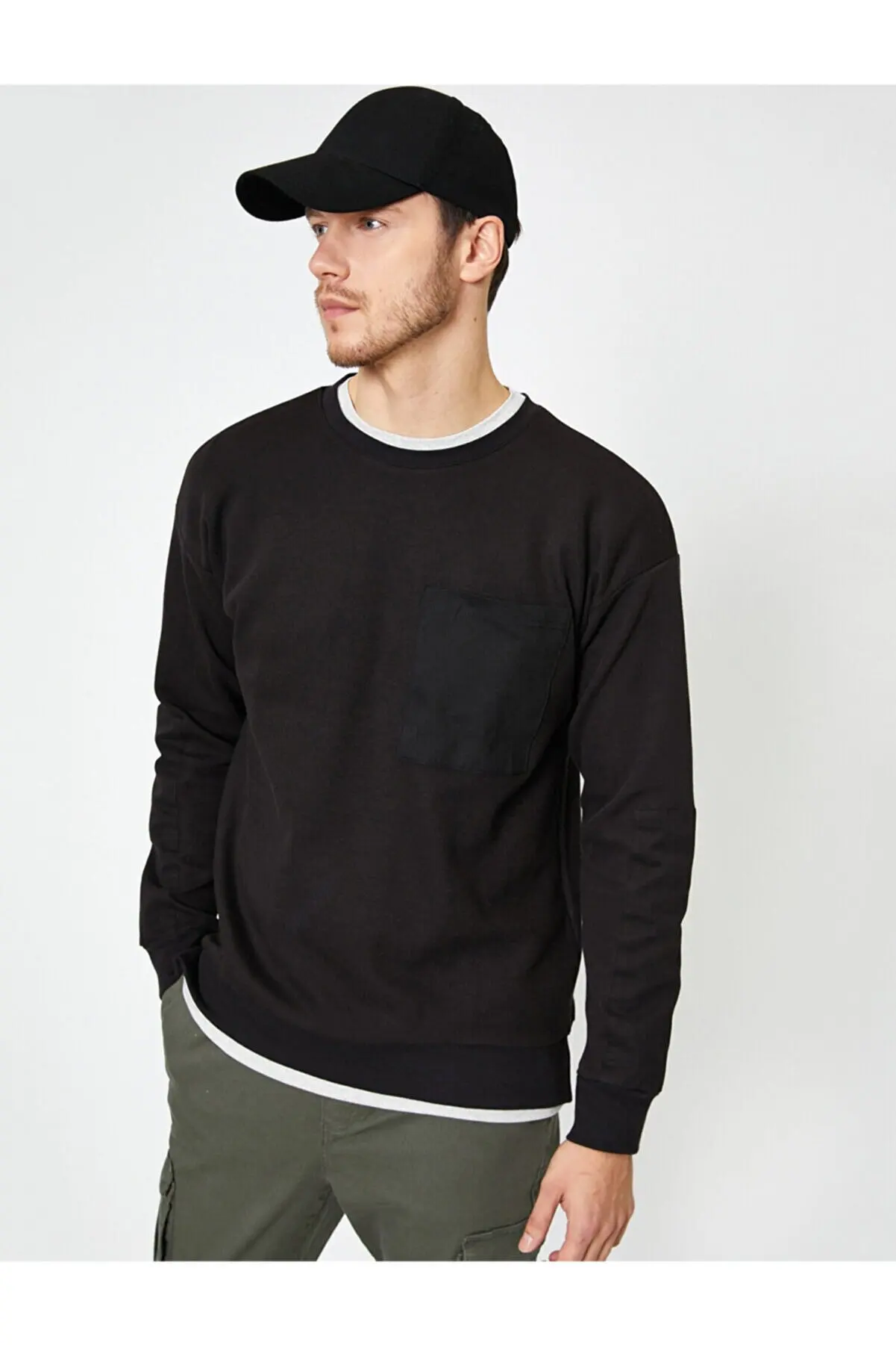 

Men's Gray Pocket Detail Sweatshirt Tale Trend Fashion Sweatshirts For Men Streetwear 35708155