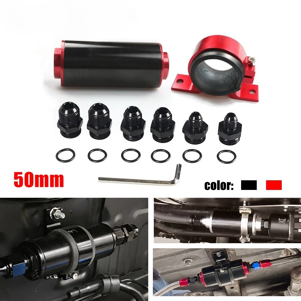 Алюминиевый Топливный фильтр с высоким потоком 50 мм 100 микрон адаптерами AN6 AN8 AN10