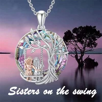 tree of life round necklace wedding aesthetic jewelry exquisite gorgeous pendant wedding engagement jewelry crystal for women