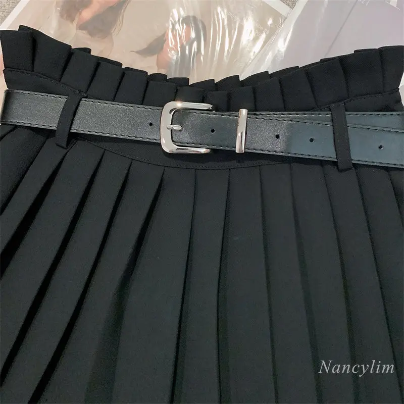 2023 Summer New Korean Style Slim-Fit Sweet Preppy Style Pleated Shorts Woman High Waist Casual All-Matching Short White Black