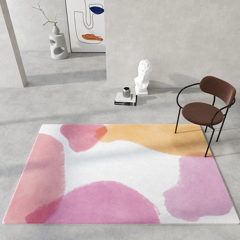 

Morandi Living Room Rugs Nordic Style Bedroom Decoration Carpet Light Luxury Cloakroom Carpets Simplicity Imitation Cashmere Rug