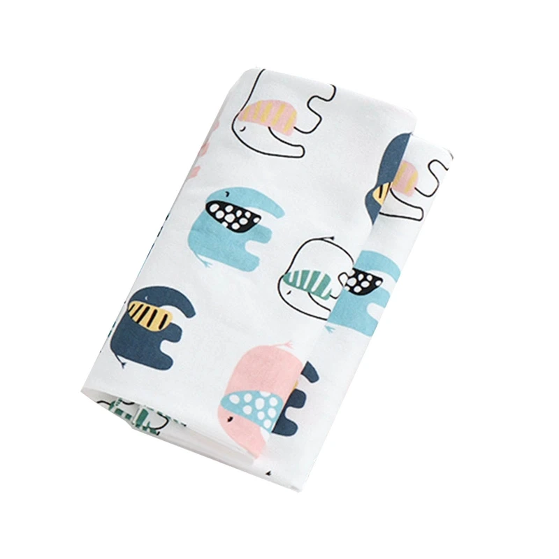 

XXFE Baby Muslin Soft Cotton Receiving Blanket Infants Cartoon Printed Swaddle Wrap Newborn Sleepsack Stroller Cover Sleep Bag